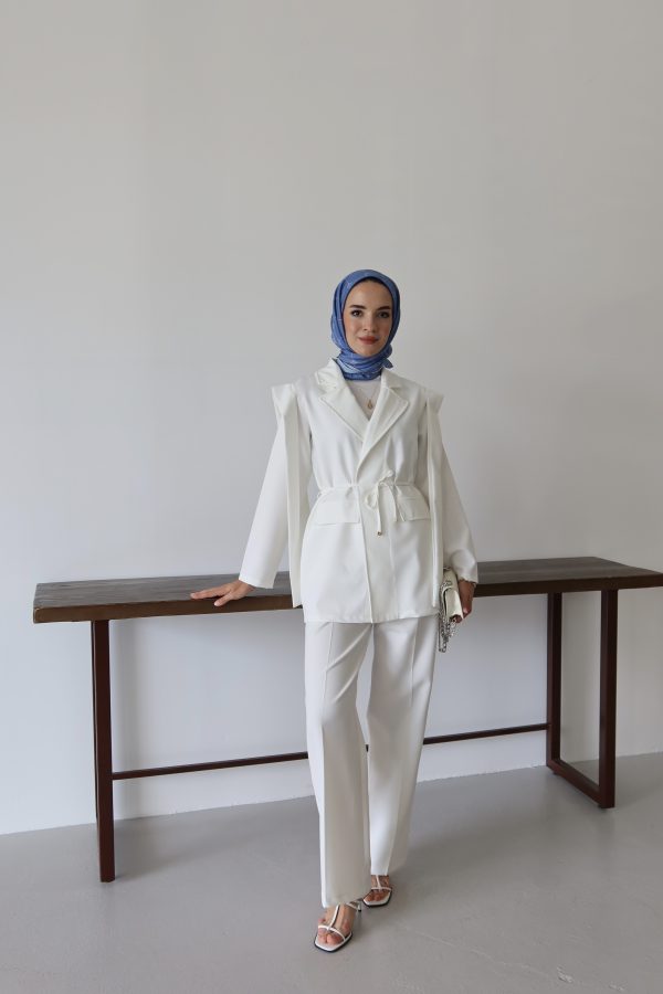 Bel Bağlamalı Blazer Ceket - Görsel 6