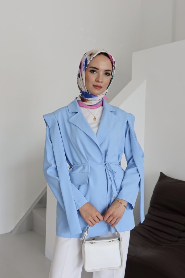 Bel Bağlamalı Blazer Ceket
