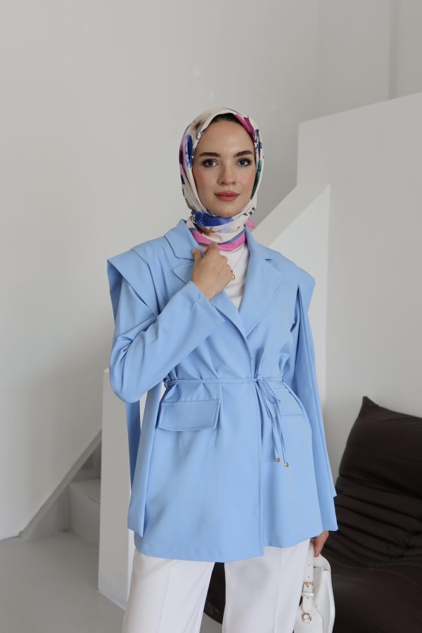 Bel Bağlamalı Blazer Ceket - Görsel 5