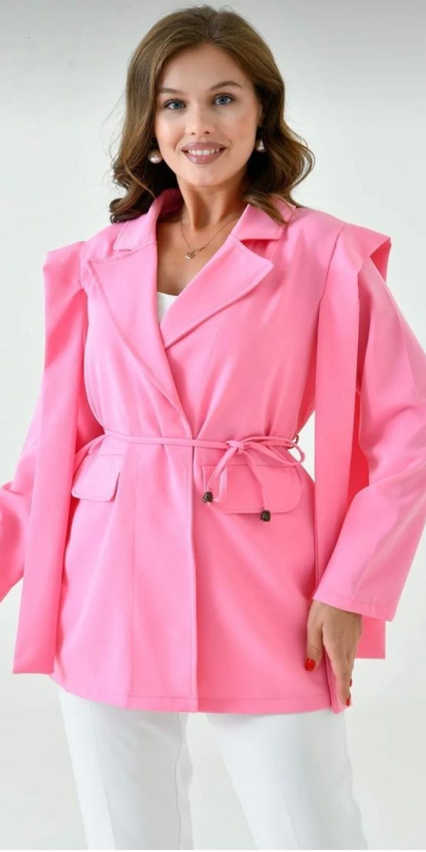 Bel Bağlamalı Blazer Ceket